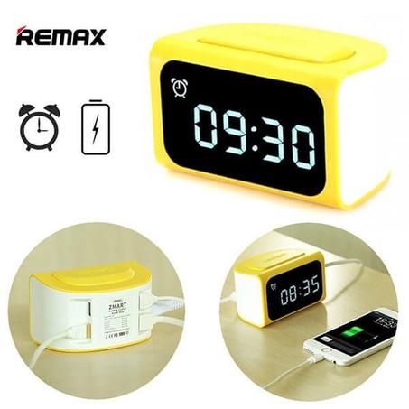 Remax Digital Alarm Clock with 4 X USB Hub for Mobile Charging