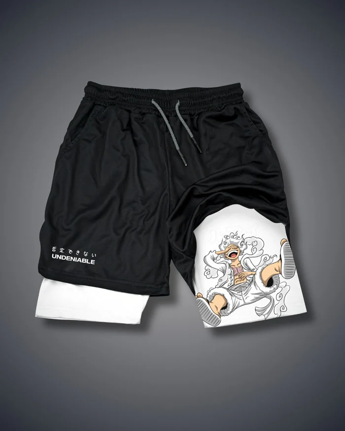 ONE PIECE WHITE LUFFY PERFORMANCE SHORTS