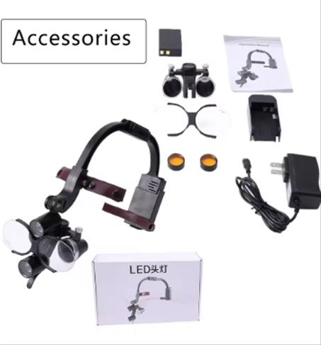 Loupes dentaires 5W avec lumière LED pour Lumière lampe frontale médicale, lampe spot