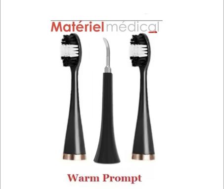 Lot de 2  têtes de brosse + Embout de détartreur