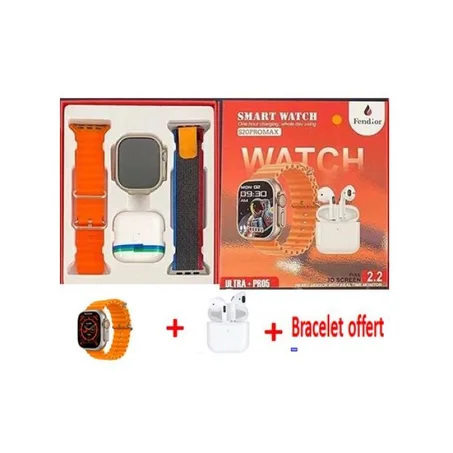 ساعة S20 Pro Max الذكية 3 في 1 (ساعة + سماعات + شاحن)