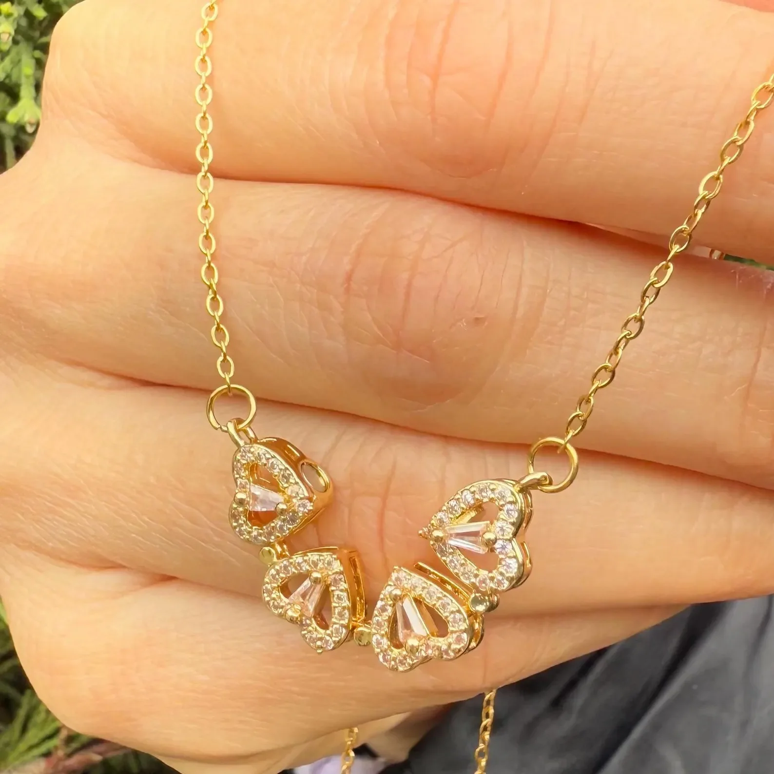 كوليي القلب المغناطيسي 4 في 1 – ستانلس ستيل مطلي ذهب