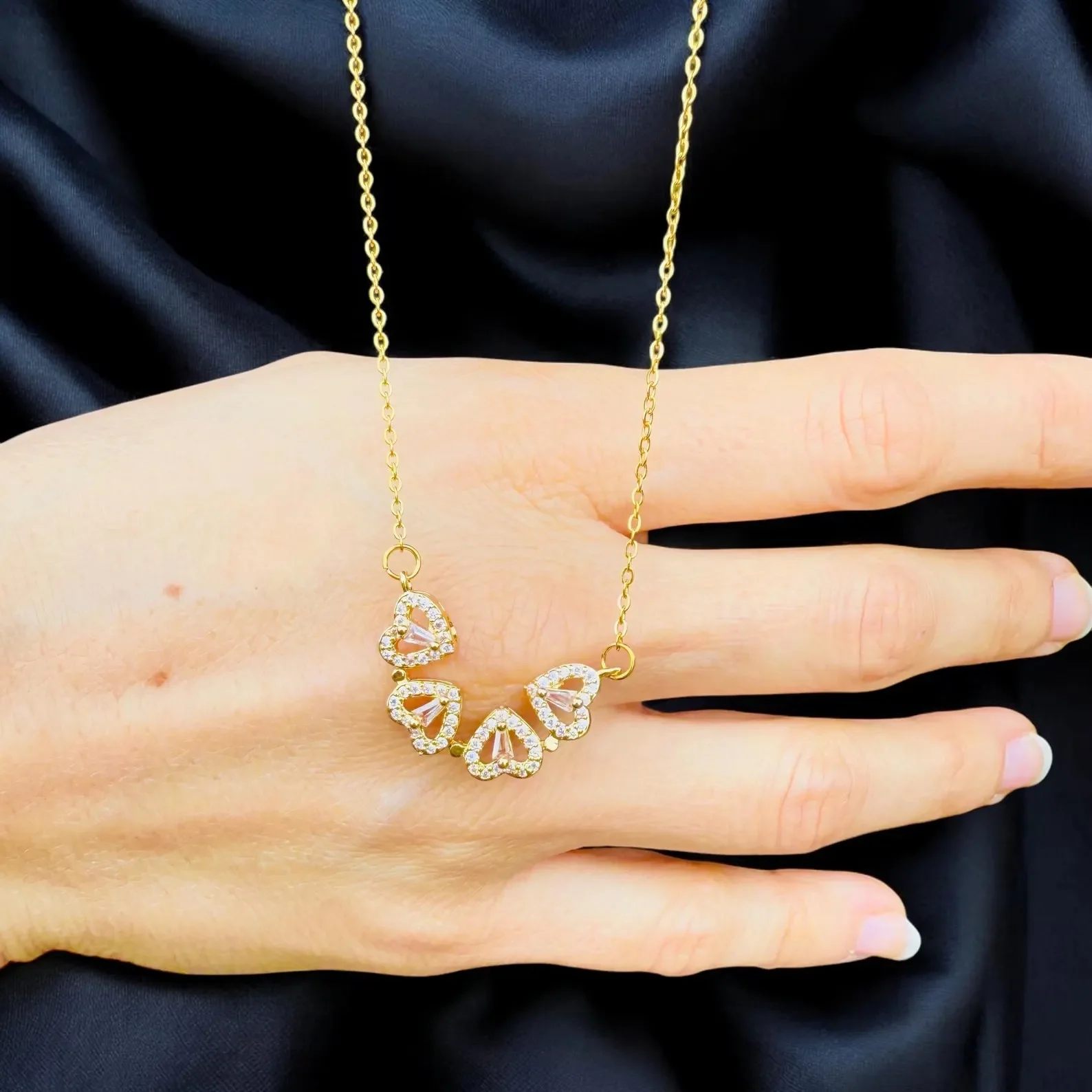 كوليي القلب المغناطيسي 4 في 1 – ستانلس ستيل مطلي ذهب