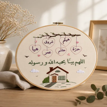 لوحة تطريز عائلية مخصصة