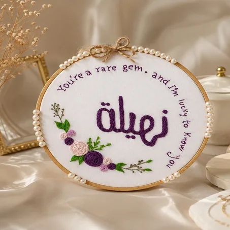 لوحة تطريز مخصصة بعبارة من القلب