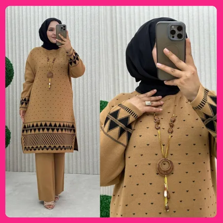 طقم نسائي أنيق وعصري بتفاصيل راقية