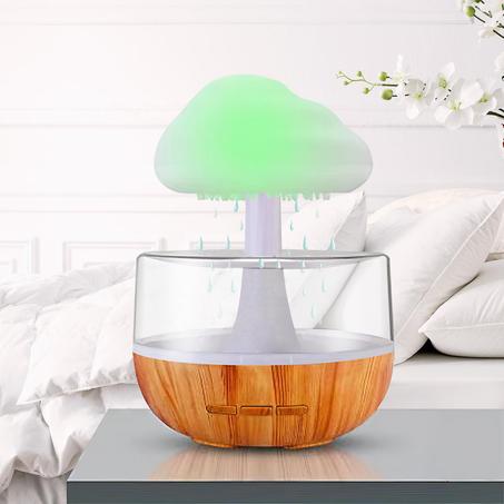 مصباح الإضاءة الهادئ وصوت المطر المنعش