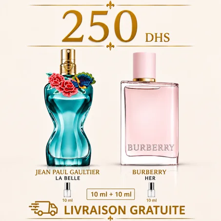 10 ML la belle paradise garden + 10 ML burberry her edp