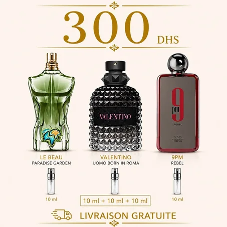 10 ML paradise garden + 10 ML valentino + 10 ML rebel