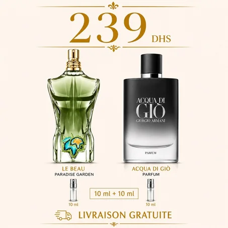 10 ML paradise garden + 10 ML acqua di gio parfum