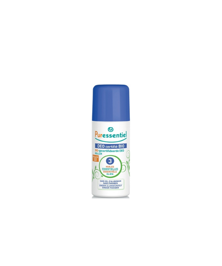 PURESSENTIEL  DÉODORANT À BILLE CERTIFIÉ BIO ROLL-ON DE 50 ML