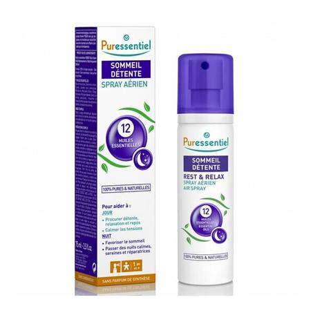 PURESSENTIEL SPRAY AERIEN SOMMEIL DETENTE 12 HUILE ESSENTIELLE 75ML