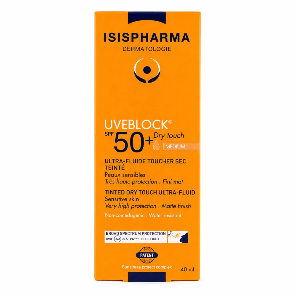 ISISPHARMA UVEBLOCK SPF50+ DRY TOUCH ULTRAFLUIDE TEINTE MEDIUM 40ML