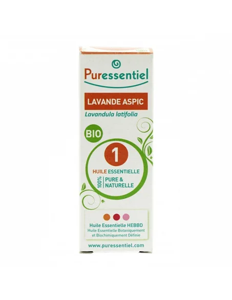 PURESSENTIEL HUILE ESSENTIELLELAVANDE ASPIC BIO 10ML