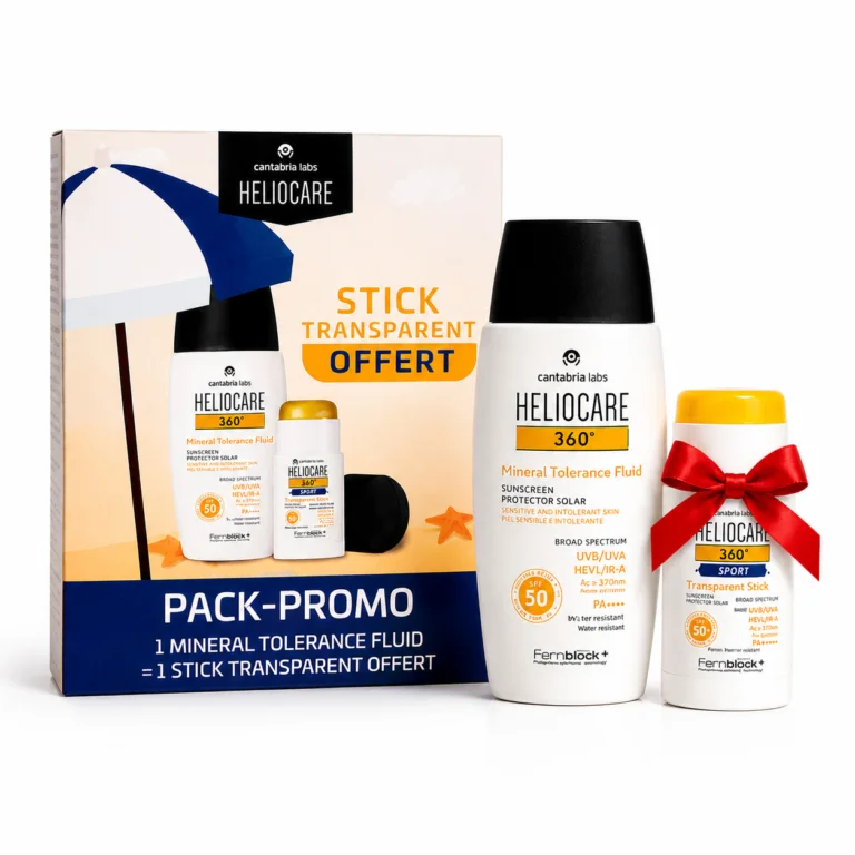 Heliocare 360° Pack Promo – Mineral Tolerance Fluid SPF 50+ 50 ml + Sport Transparent Stick SPF 50+ 25 g