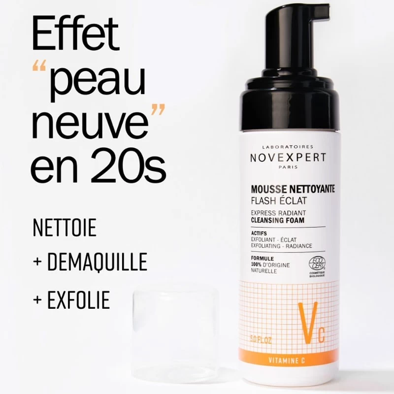 Novexpert Mousse Nettoyante Flash Éclat Vitamine C 150ML