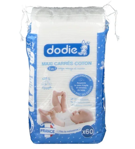 DODIE COTON MAXI CARRE 3EN1 60 PIECES