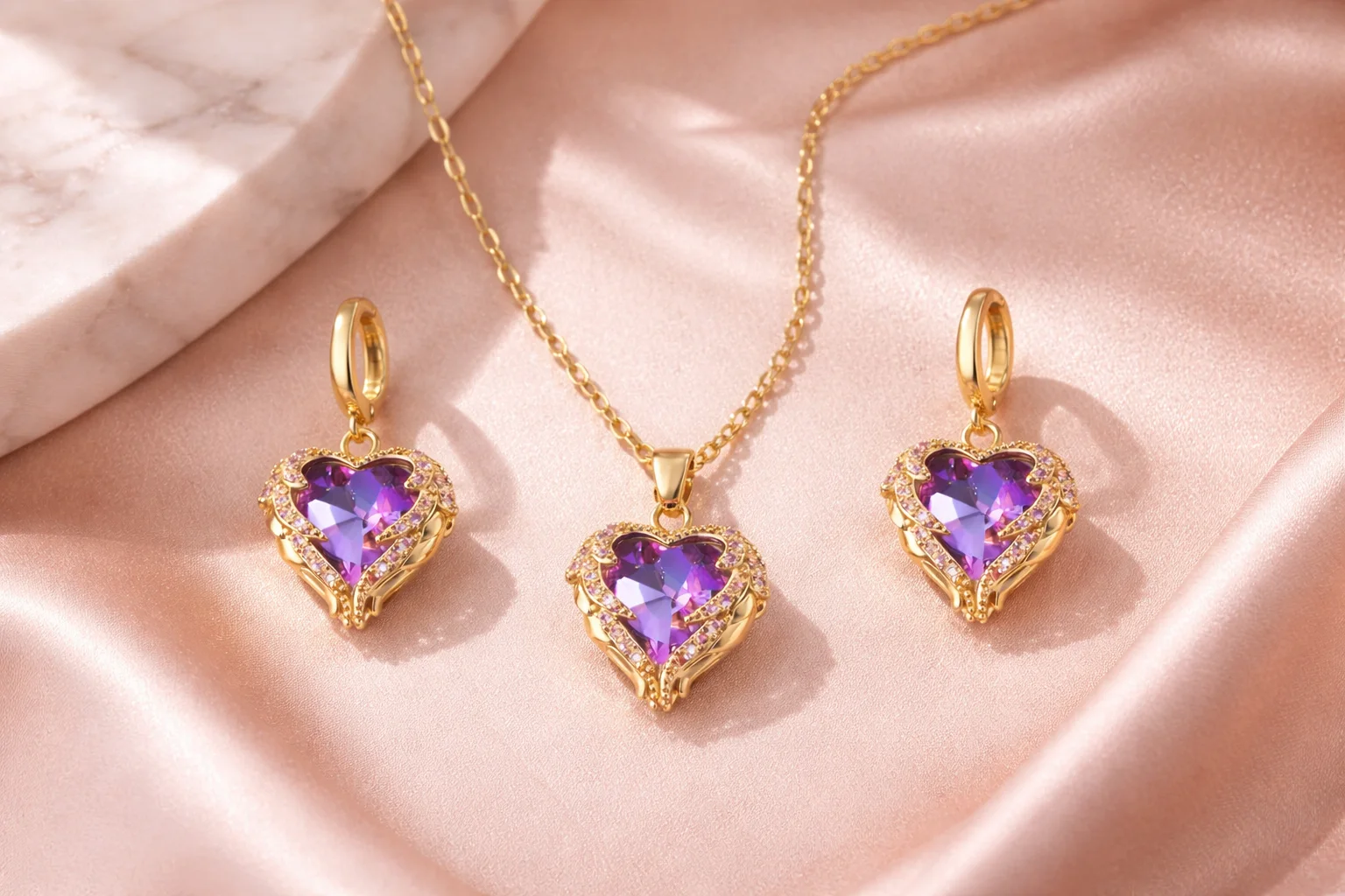 Éclat d’Amour – Ensemble Collier et Boucles d’Oreilles | Mimissa Gallery