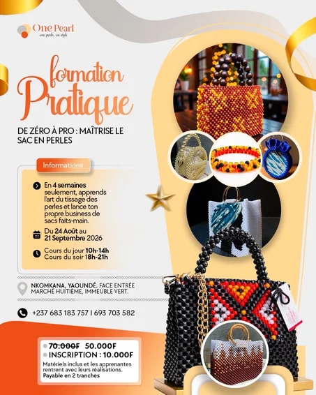 Formation en sac en perles yaounde Aout 2026