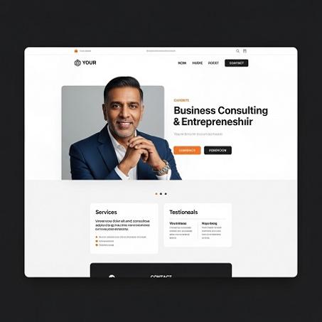 Businessman website two languages