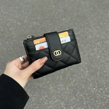 Portefeuille RFID Femme Cuir Noir. CB