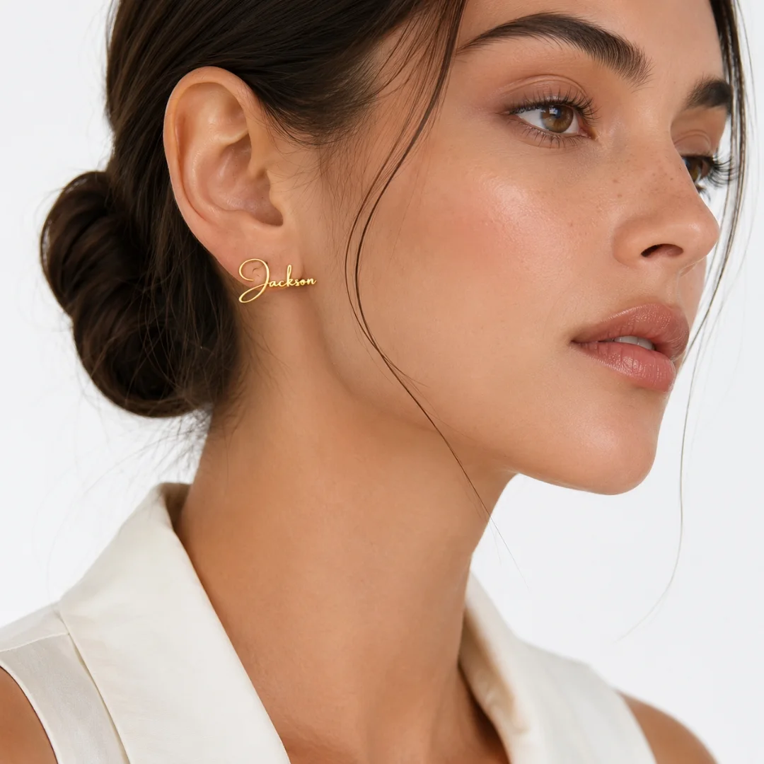 أقراط الأذن المخصصة بالاسم | Personalized Name Earrings Collection