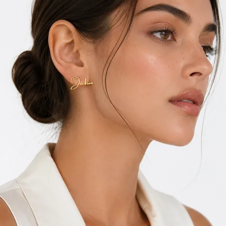 أقراط الأذن المخصصة بالاسم | Personalized Name Earrings Collection