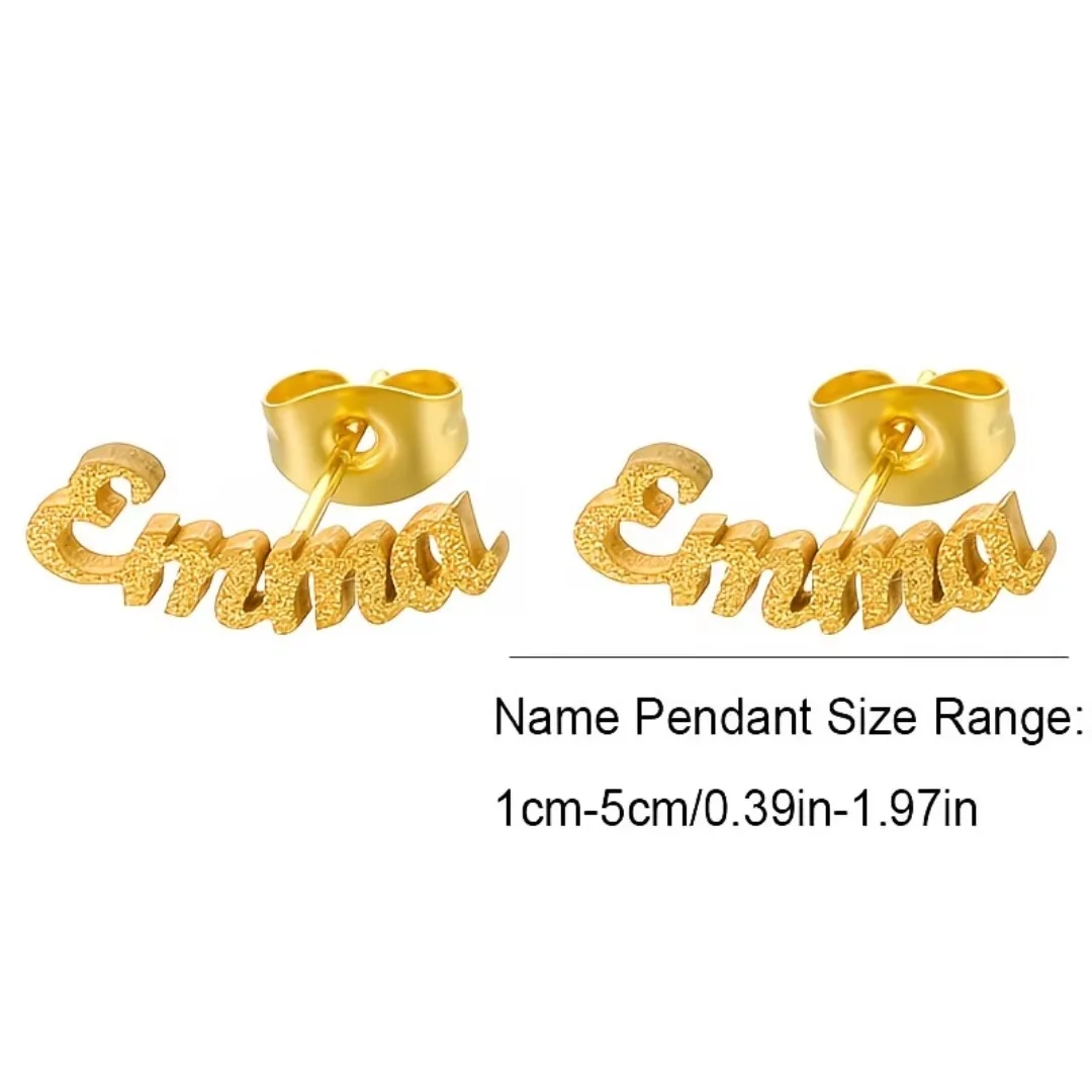 أقراط الاسم المرصعة بالكريستال | Iced-Out Custom Name Stud Earrings