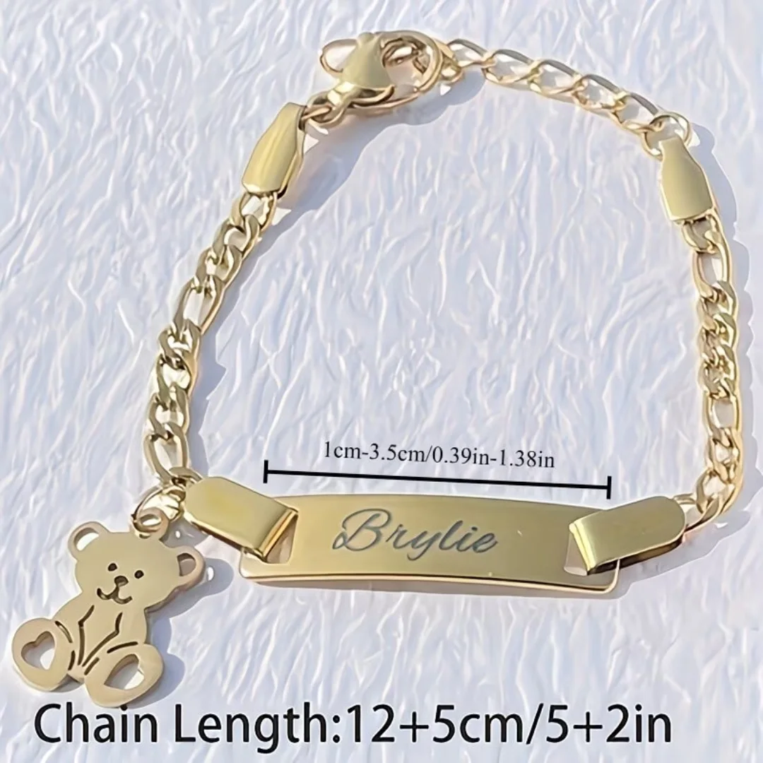 إسوارة دب مخصصة باسمك | هدية تخرج وعيد ميلاد | Custom Bear Bracelet Personalized Gift