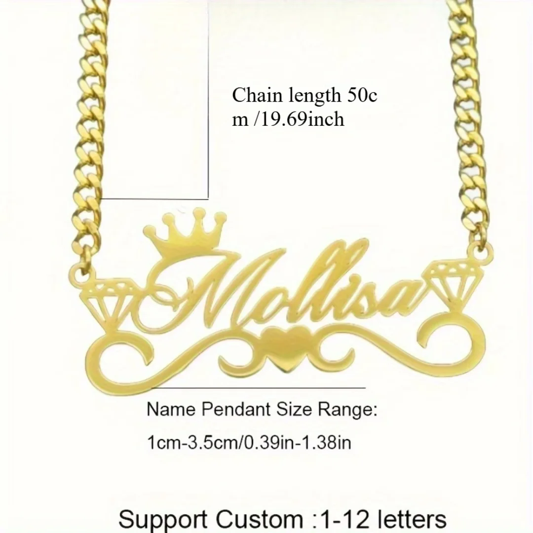 خلخال مخصص باسمك | قلب وتاج ذهبي | Custom Name Anklet Gold & Silver