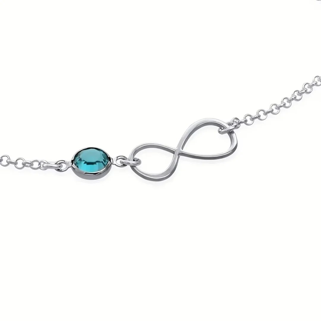 خلخال مخصص باسمك وحجر المولد | ذهبي وفضي | Custom Name & Birthstone Anklet
