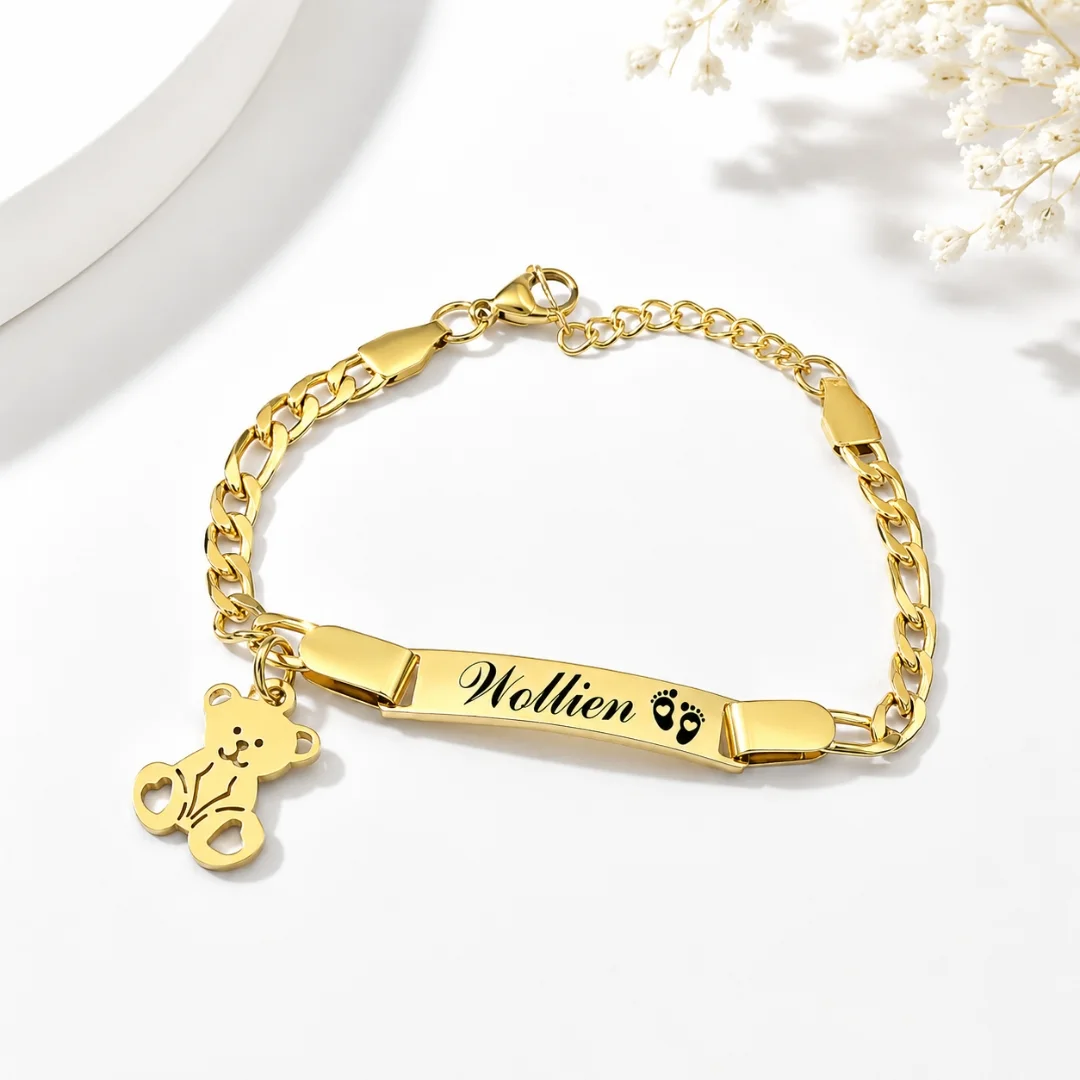 إسوارة دب مخصصة باسمك | هدية تخرج وعيد ميلاد | Custom Bear Bracelet Personalized Gift