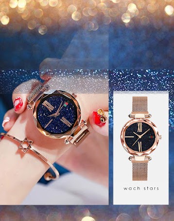 ساعة يد نسائية بقفل مغناطيسي