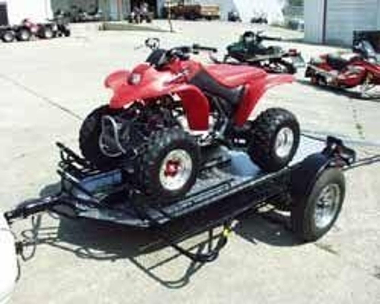 Stand, Store or Roll Ride-Up 3-Rail Motorcycle Trailer