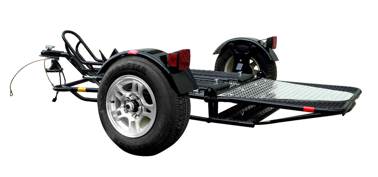 Alpha Sport Single Ride-Up Folding Motorcycle Trailer