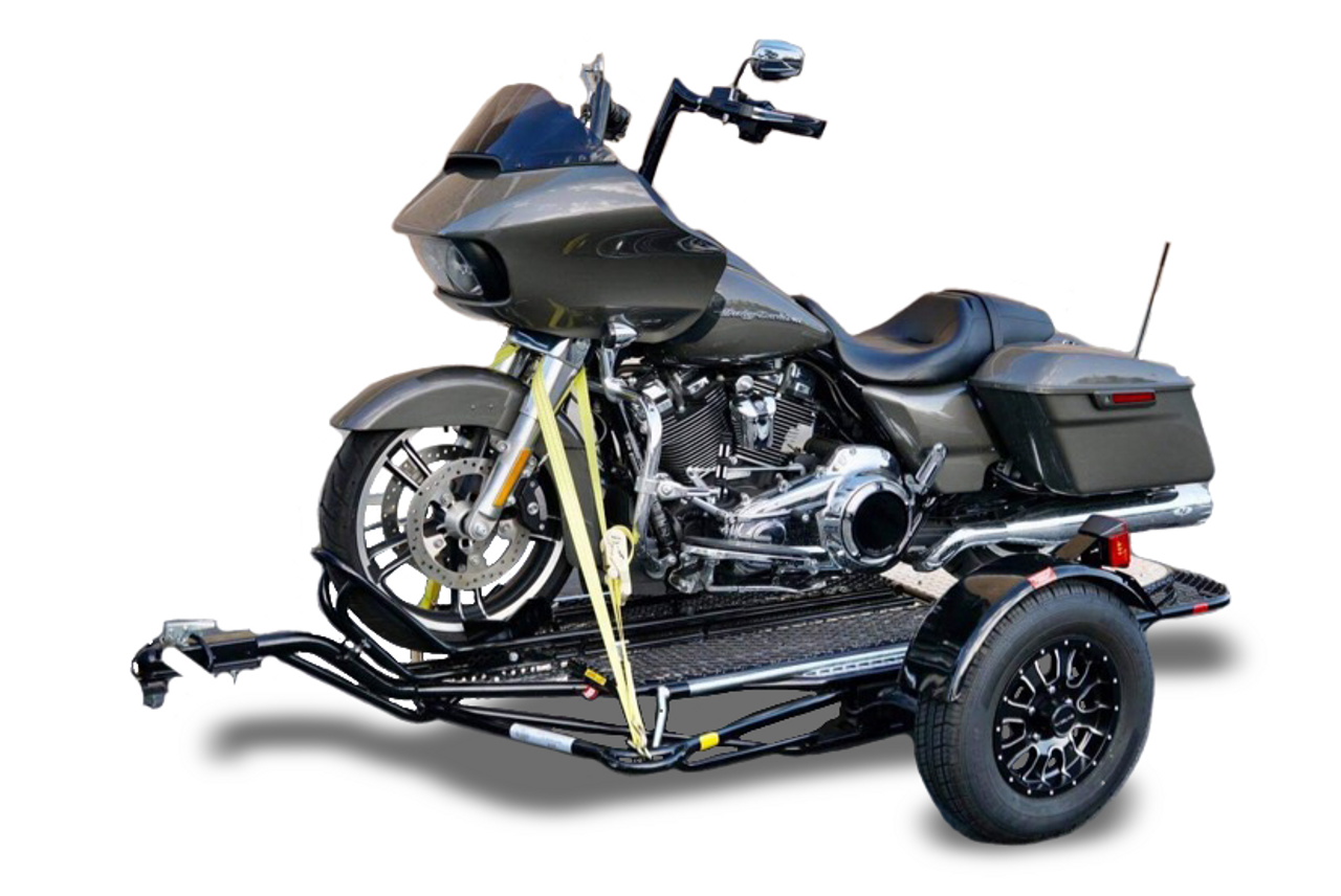 Alpha Sport Single Ride-Up Folding Motorcycle Trailer