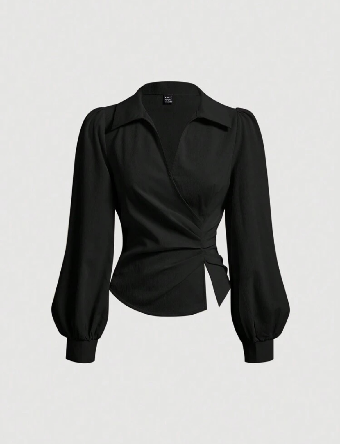 Blouse Cache-Cœur à Manches Longues
