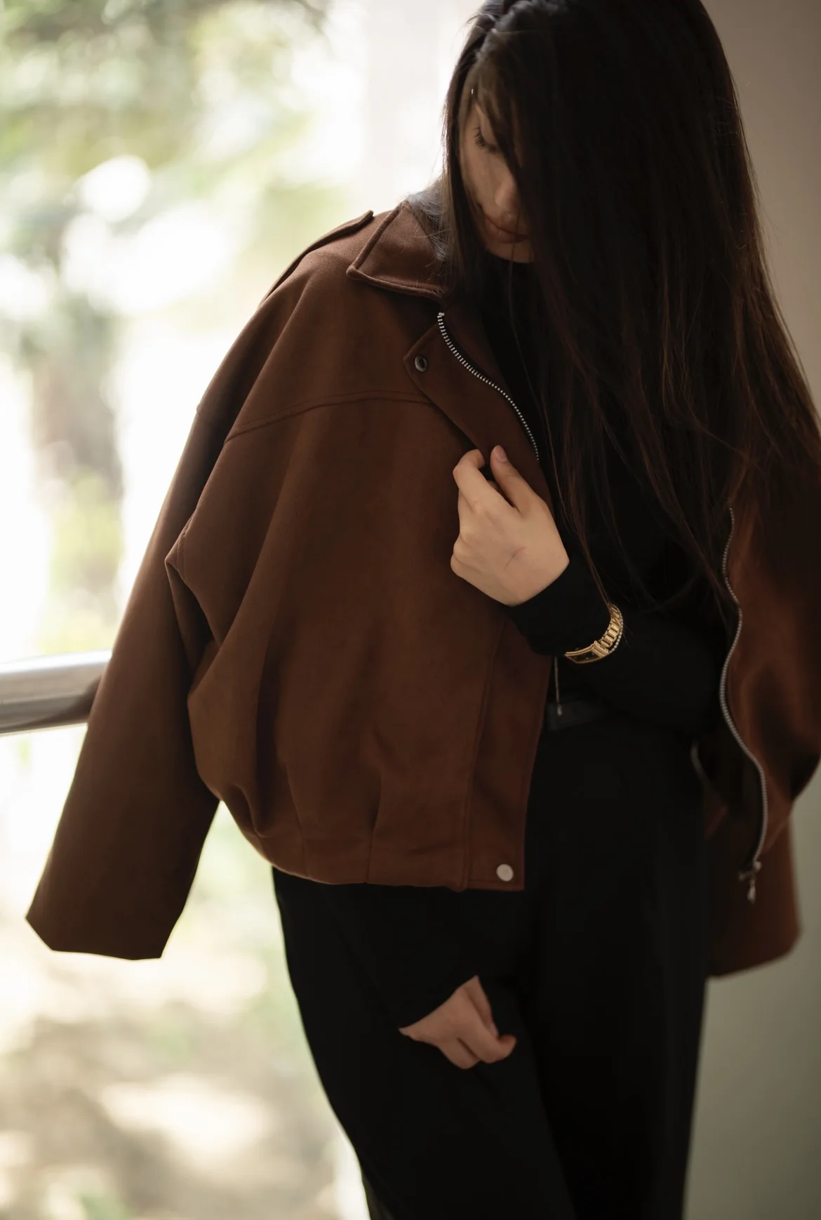 Blouson Oversize Effet Daim