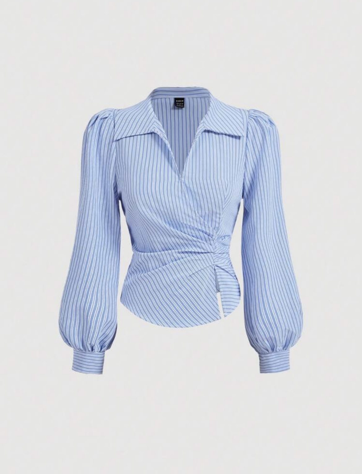 Blouse Cache-Cœur à Manches Longues
