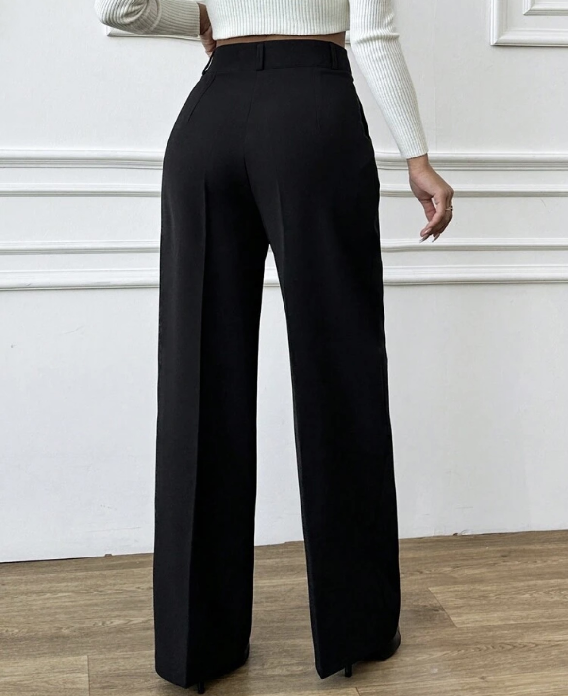 Pantalon Large Élégant à Taille Haute