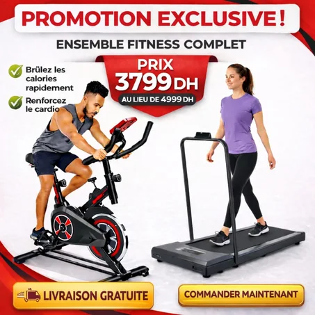 Ensemble Fitness à Domicile – Vélo Spinning Q2 & Tapis de course 🔥