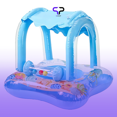 عوامة سباحة للأطفال مع مظلة شمسية