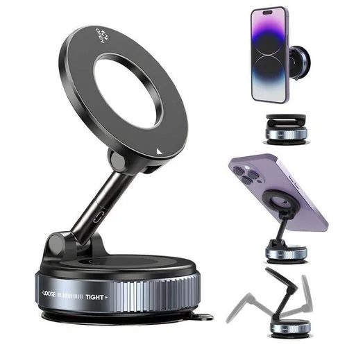 حامل هاتف مغناطيسي للسيارة - 360 درجة - k007 + شاحن السيارة الذكي 4 في 1 – قوة وأناقة