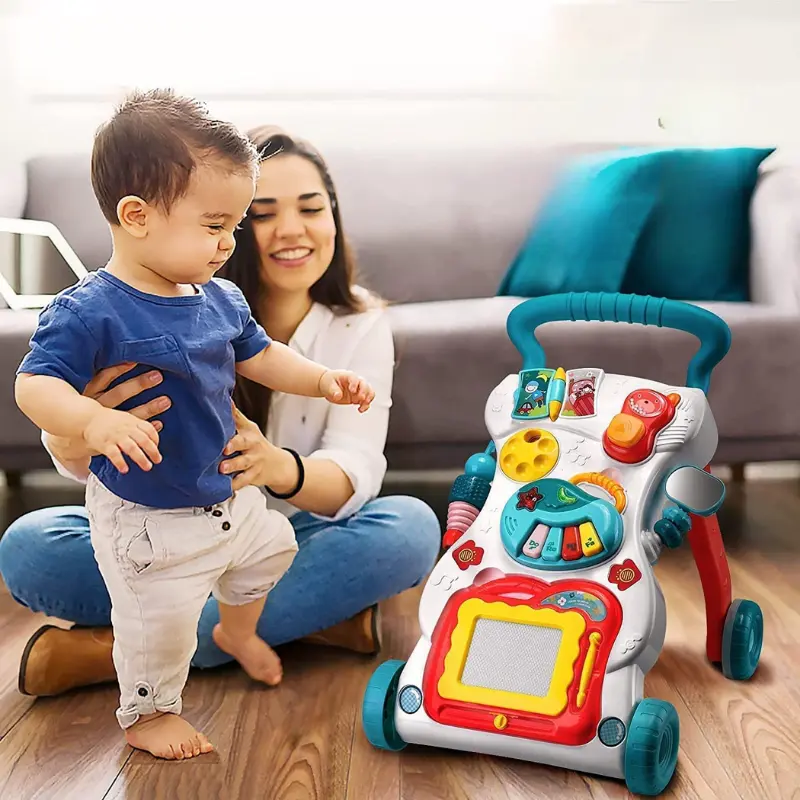 مشّاية الأطفال الذكية 3 فـ 1 – تساعد طفلك يوقف، يمشي ويتعلم بكل أمان!