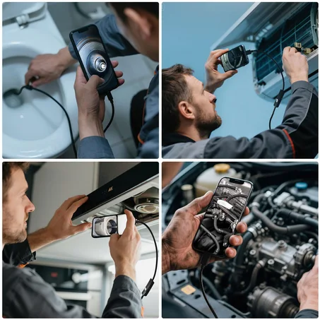 Plug-and-Play Endoscope Camera – Compatible with Android & iPhone & ipad for Direct Connection