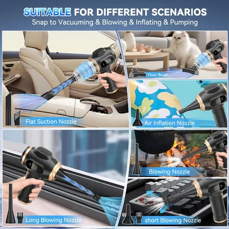 Handheld Cordless Car Vacuum Cleaner 19000Pa Powerful 6-in-1 Portable with Smart Display