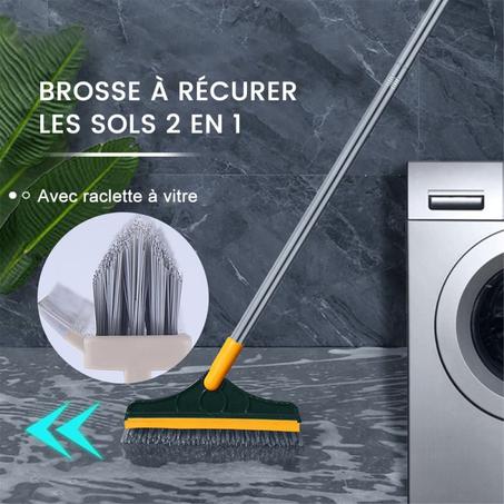 Brosse De Nettoyage 2 En 1 Avec Raclette En Caoutchouc Réglable En Forme De V Rotative À 120°