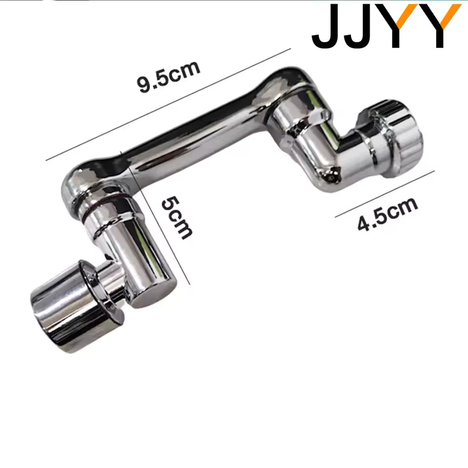 JJYY Universal 1080° Rotatable Robotic Arm Faucet Extender Plastic Splash Filter Bubbler Nozzle for Kitchen Bathroom