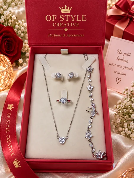 🤍 Coffret Cœur Cristal & Fleurs ✨🌸💎