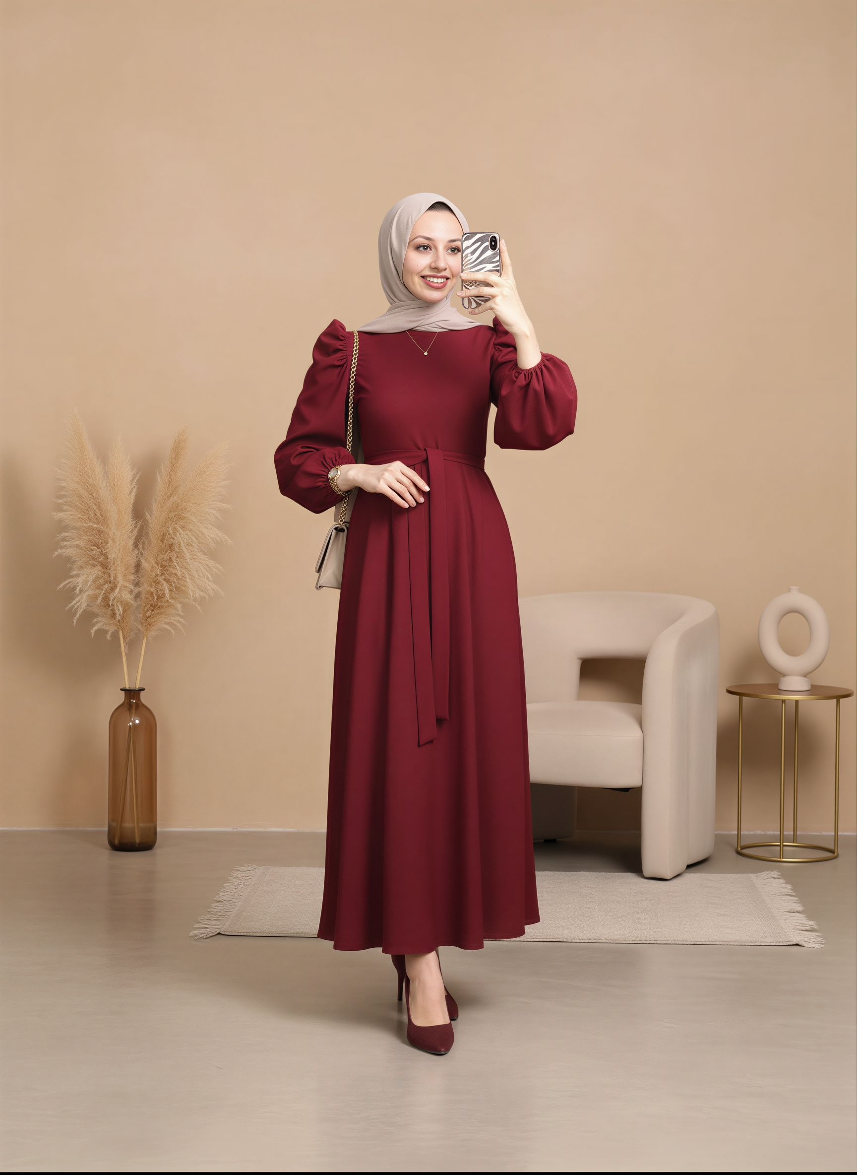 روب أمورا العنابي الأنيق✨